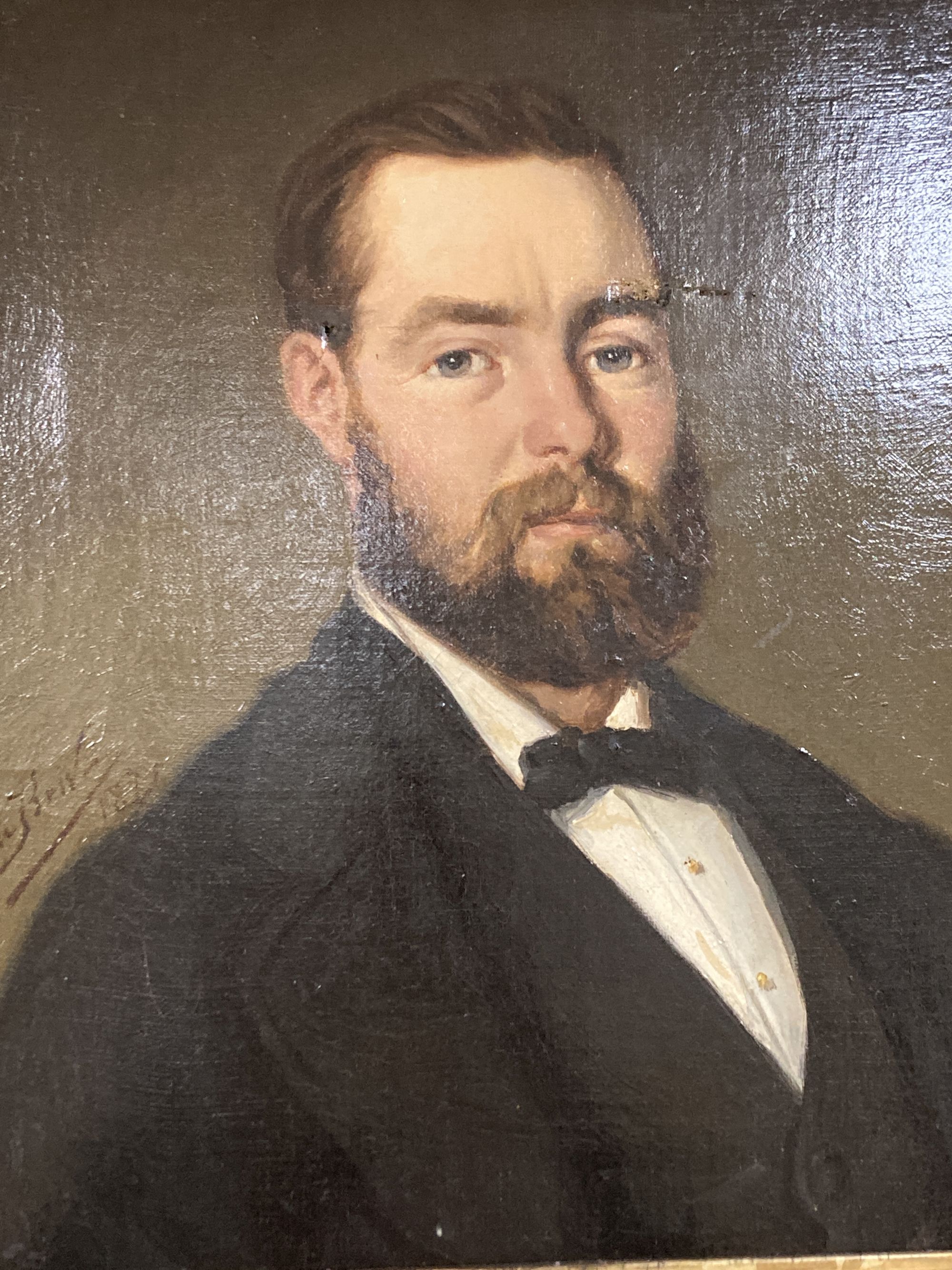 Emile Boivin (19th C.), pair of oils on canvas, Portrait of a husband wife, signed and one dated 1875, 36 x 28cm